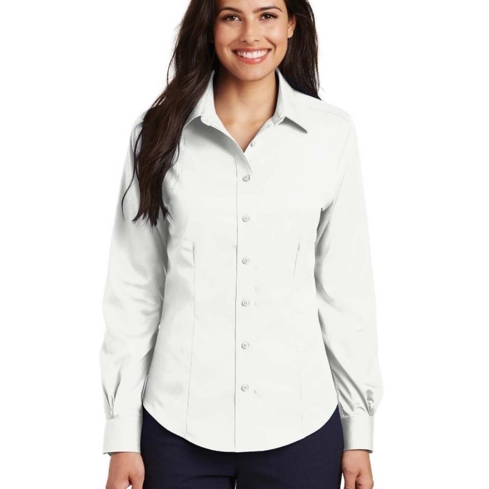 Port Authority White Collared Button Down